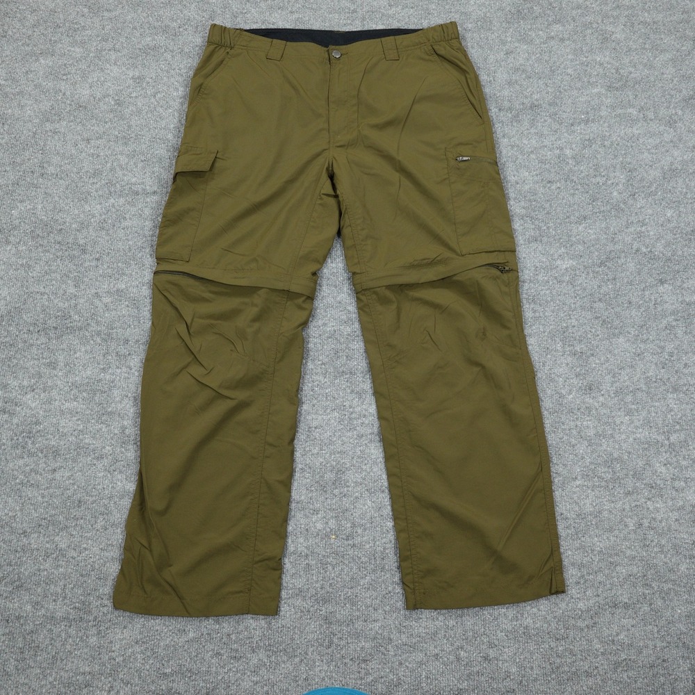 Columbia Silver Ridge Pants Mens 38x30 Olive Green Convertible Zip Off Hiking